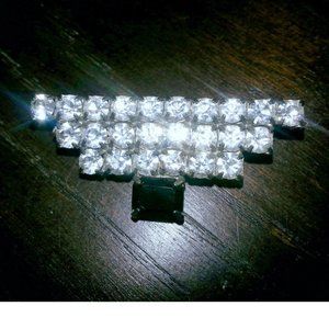 Crystal rhinestone pin - modern / art deco style